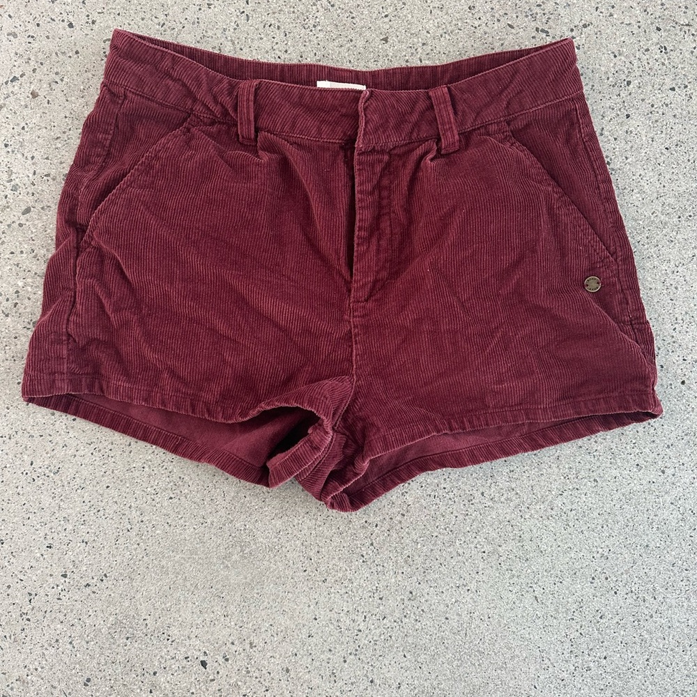 Roxy Low Waist Corduroy Shorts - Burgundy